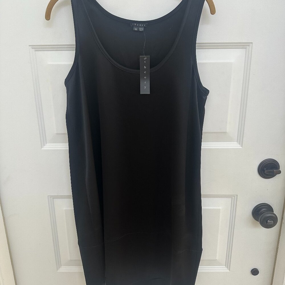 Theory Black Farica Fabric silky Dress size 10